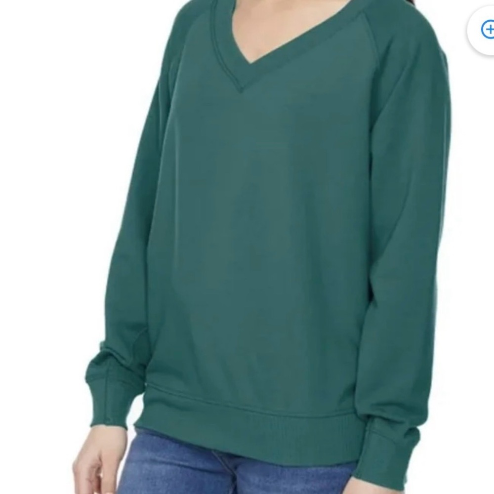 Buffalo David Bitton Sweatshirt-Women -XL- Super Soft V-Neck Dark Teal NWOT